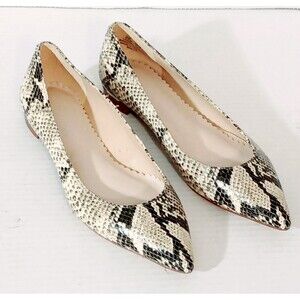Sam Edelman Leather Snakeskin Pointed-toe Ballet Flats Size 6.5